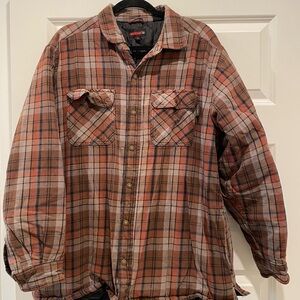 Wolverine Brown and Orange Plaid Lightweight Shirt Jacket